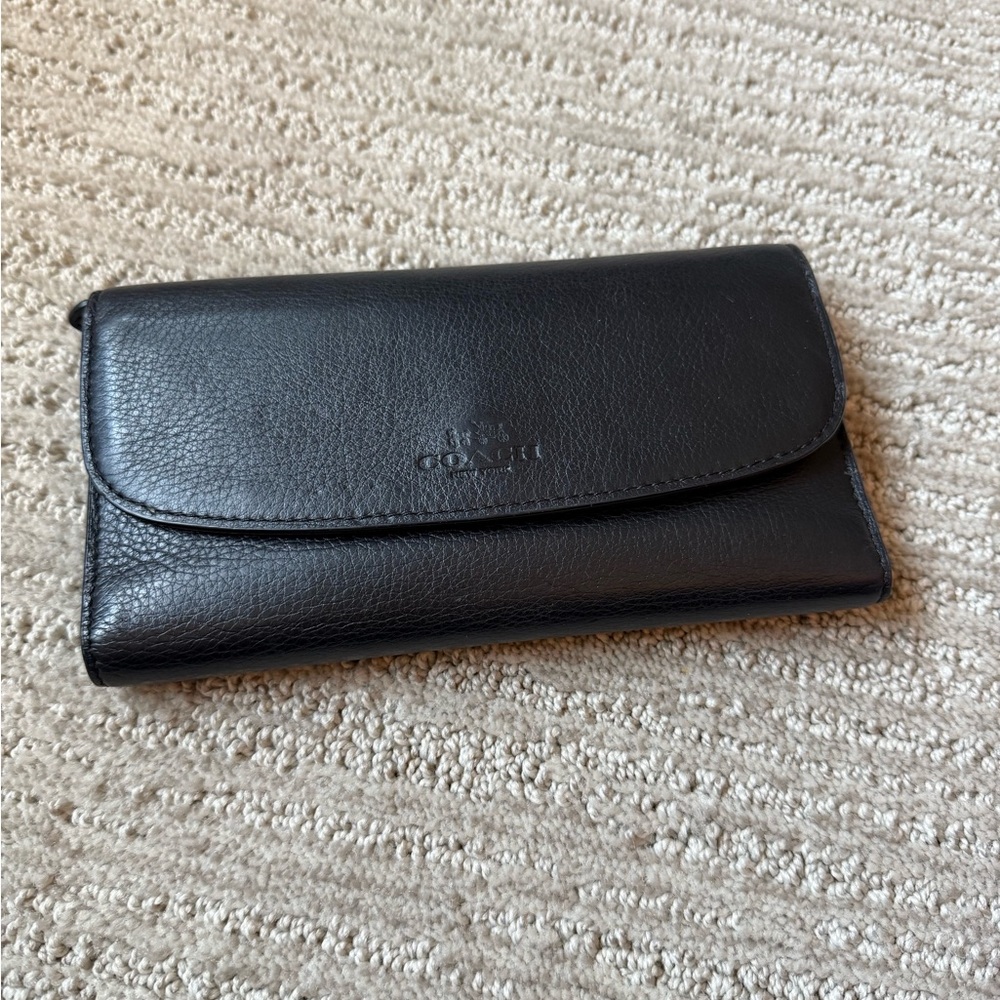 Black Coach Checkbook Wallet